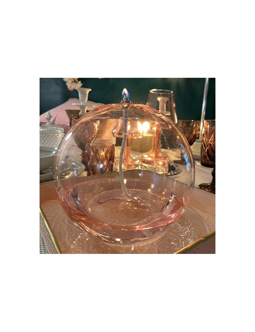 Lampe à huile - sphère pink XXL