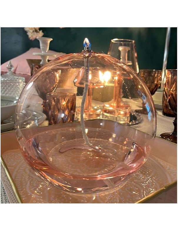 Lampe à huile - sphère pink XXL