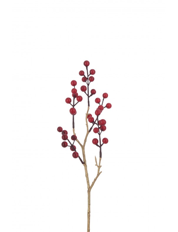 Branche de baies rouges & or