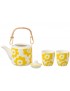 Ensemble jaune théière & 2 tasses assorties
