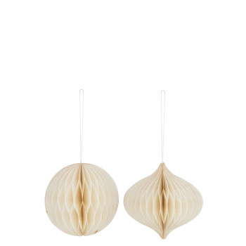 Assortiment de 2 boules de Noël en papier à suspendre