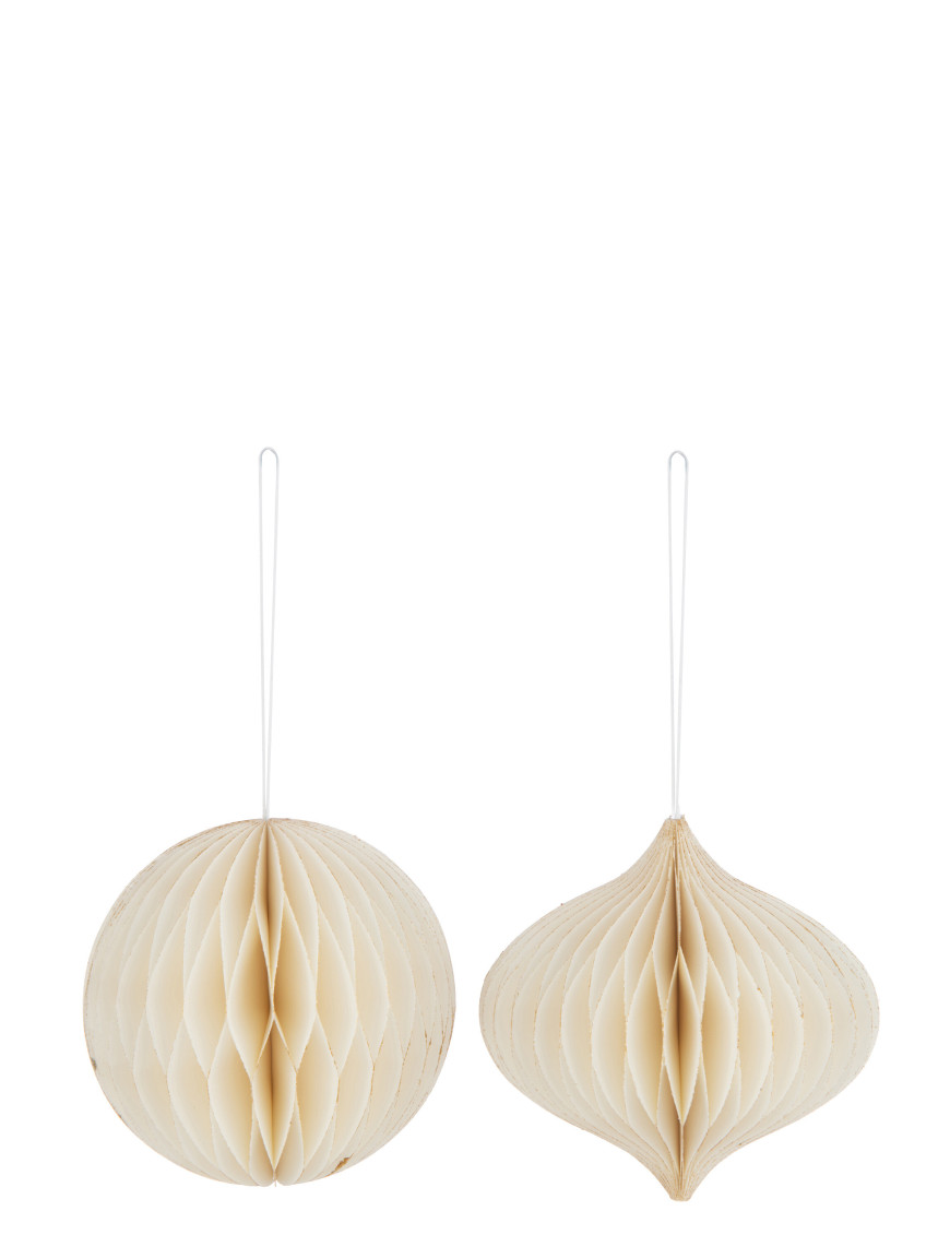 Assortiment de 2 boules de Noël en papier à suspendre