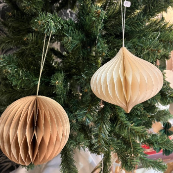 Assortiment de 2 boules de Noël en papier à suspendre
