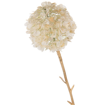 Branche 3 pompons ivoire & or