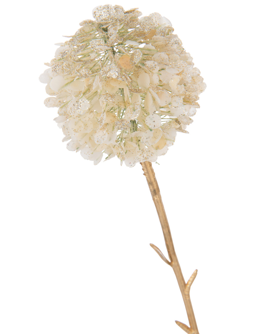 Branche 3 pompons ivoire & or