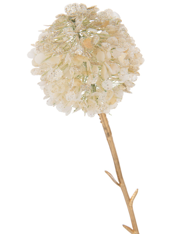 Branche 3 pompons ivoire & or