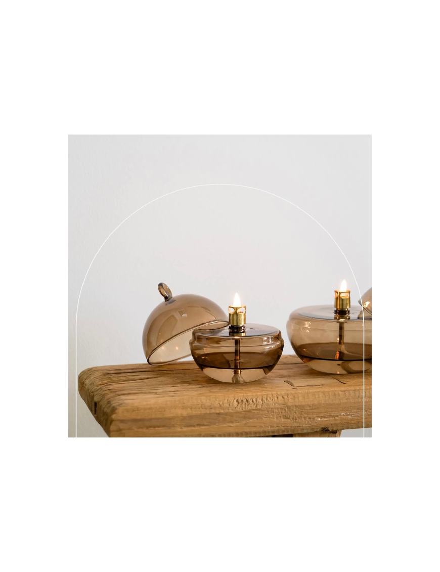 Lampe à huile demi-sphère bronze