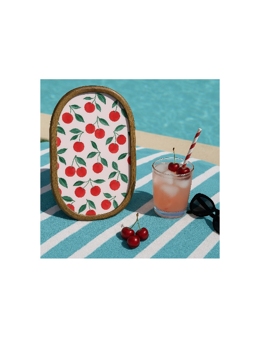 Plateau ovale en manguier "fruits"