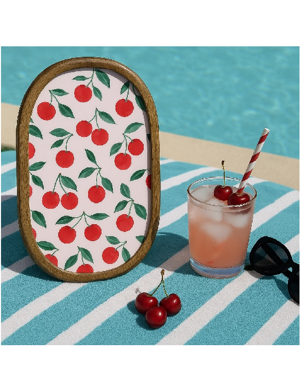 Plateau ovale en manguier "fruits"