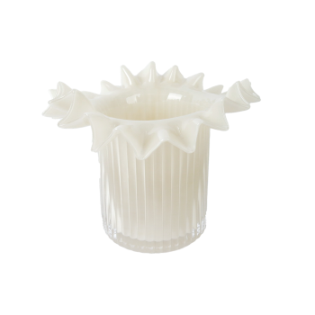Vase froufrou blanc cassé