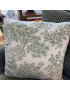 Coussin en toile de jouy verte