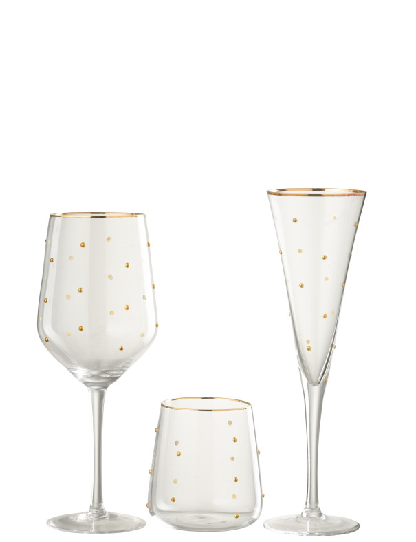 Verre à eau pois dorés
