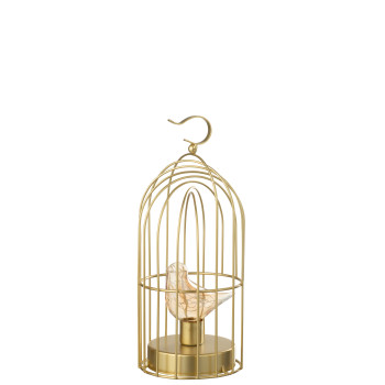 Cage à oiseau dorée led
