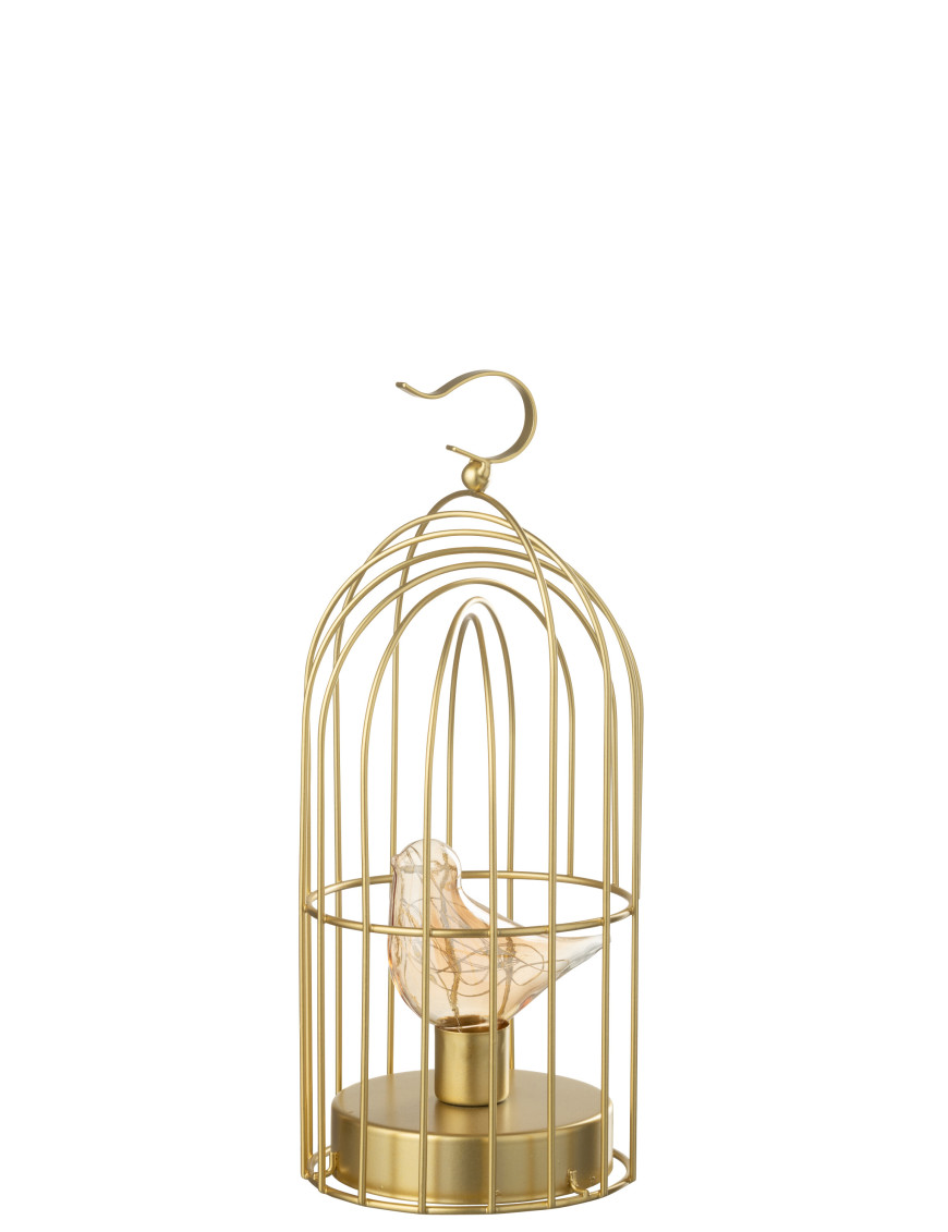 Cage à oiseau dorée led