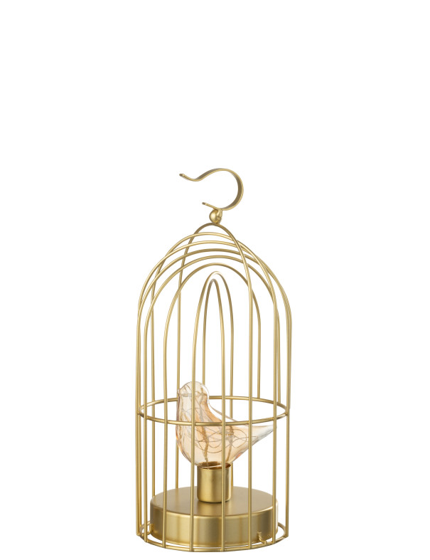 Cage à oiseau dorée led
