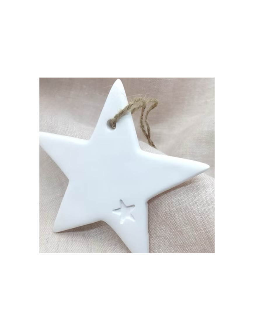 Etoile Appoline en porcelaine blanche