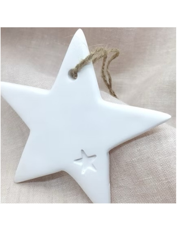 Etoile Appoline en porcelaine blanche