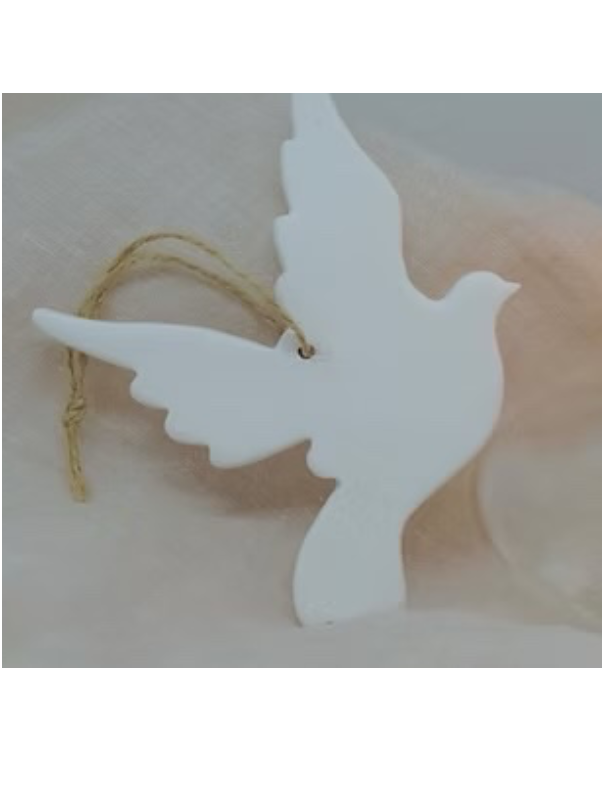 Colombe en porcelaine blanche