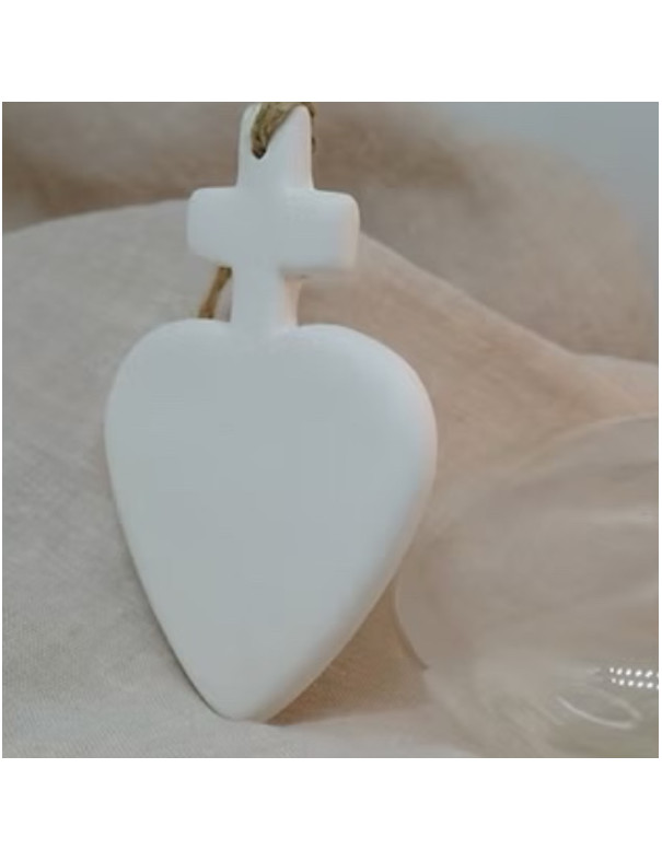 Sacré Coeur en porcelaine blanche