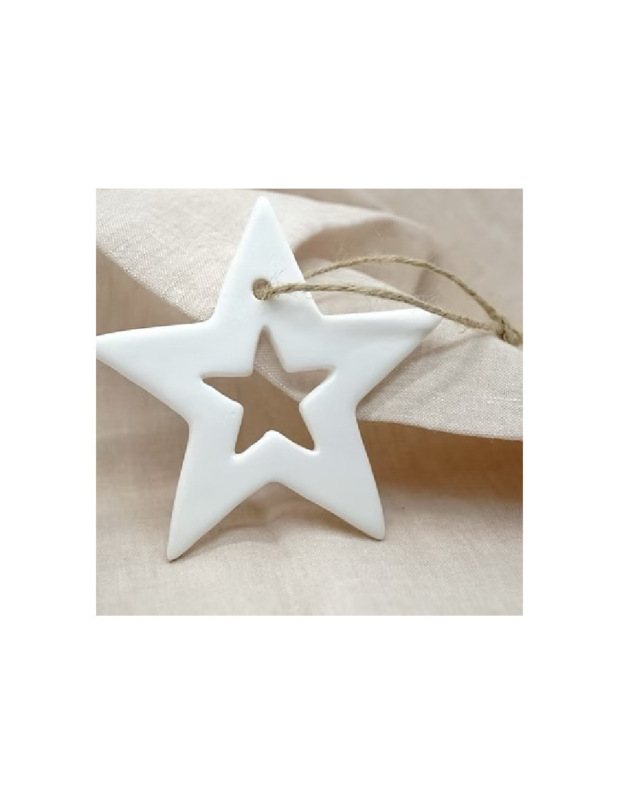 Etoile Balthazar en porcelaine blanche