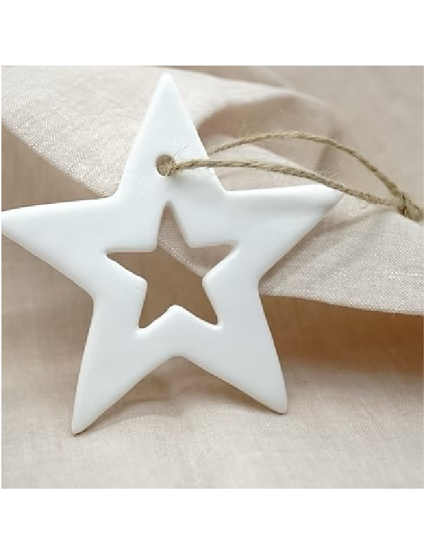 Etoile Balthazar en porcelaine blanche