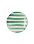 Assiette plate rayée vert & blanc