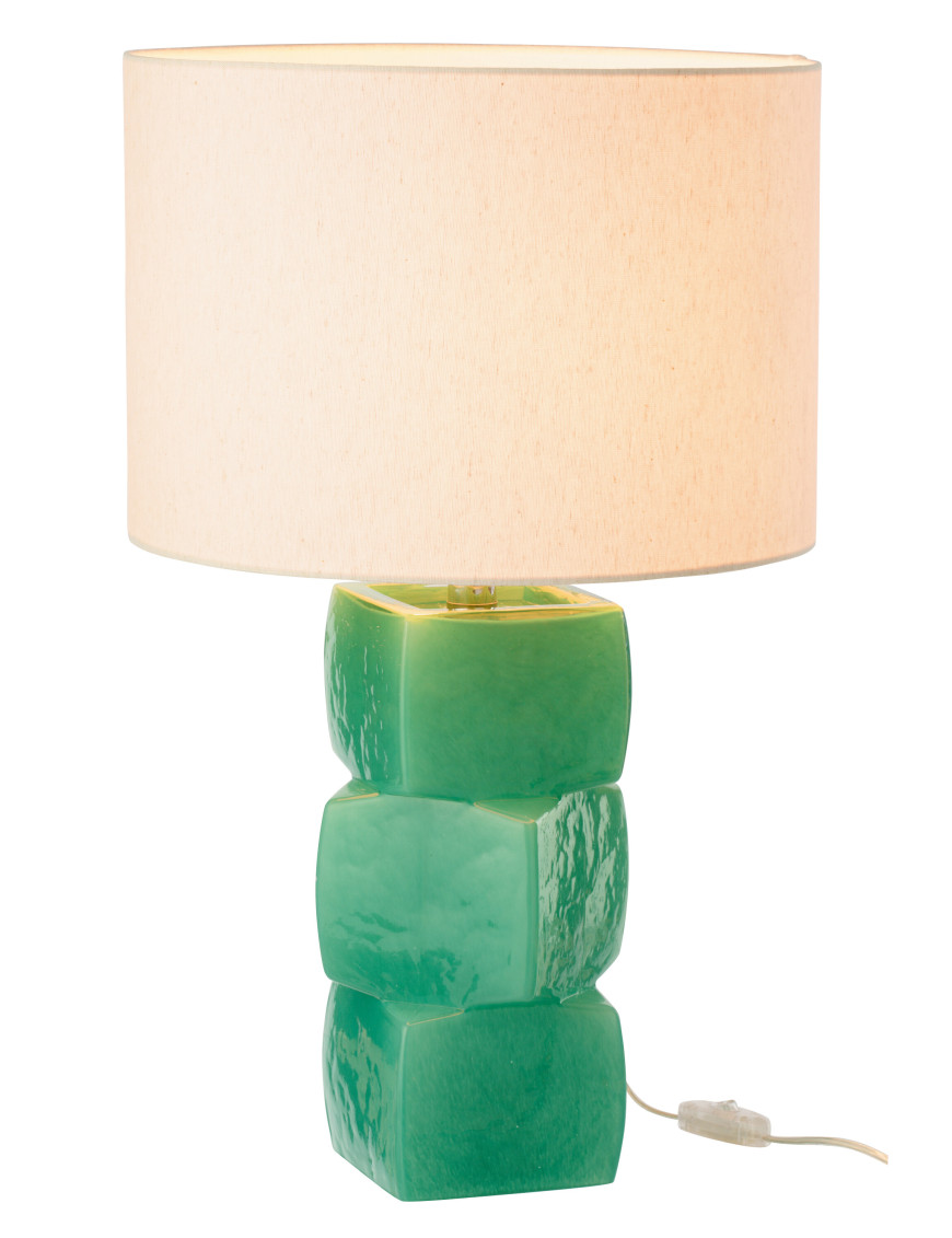 Lampe de table cubes verts