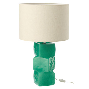 Lampe de table cubes verts