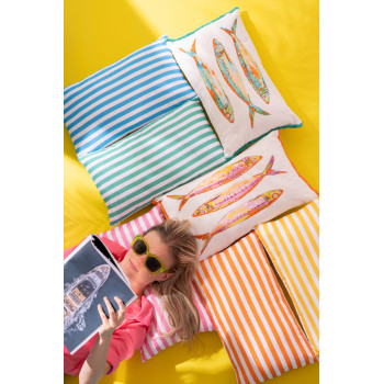 Coussin d'extérieur à rayures
