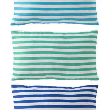 Coussin d'extérieur à rayures nuance de bleu