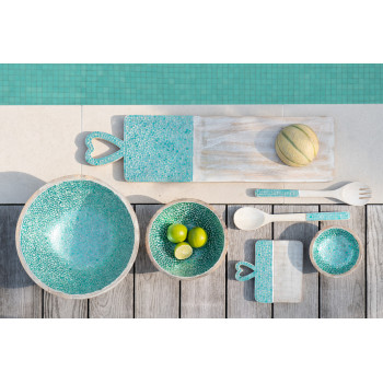 Bol en bois de manguier turquoise