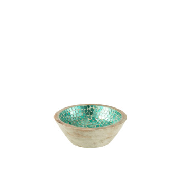 Bol en bois de manguier turquoise