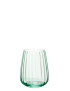 Verre à eau côtelé turquoise