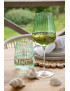 Verre à vin côtelé turquoise