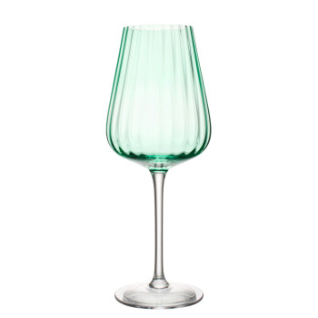 Verre à vin côtelé turquoise