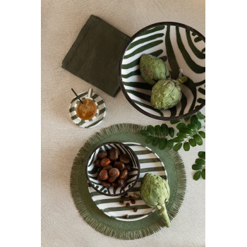 Assiettes à dessert à rayures