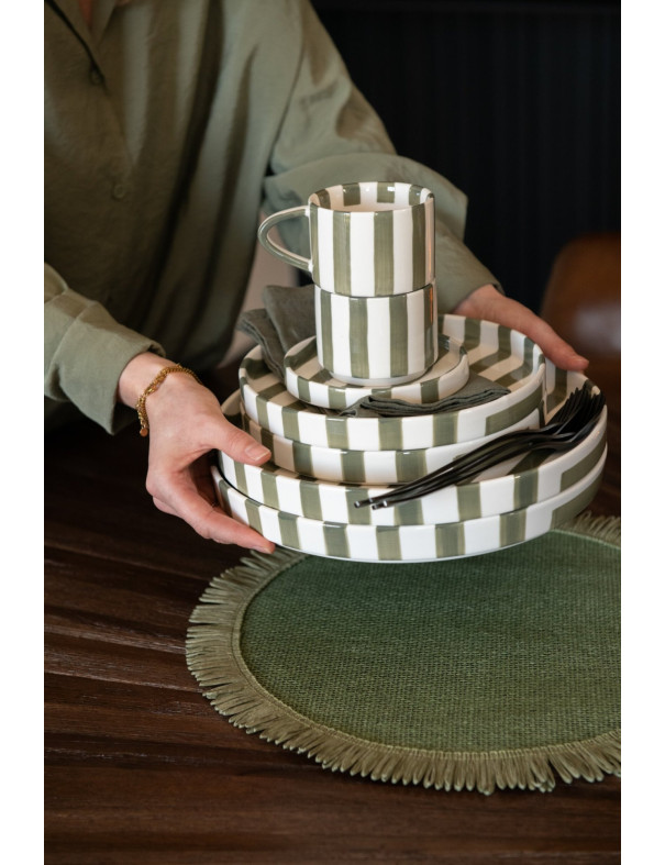 Tasse & sous-tasse à rayures