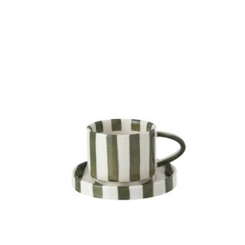 Tasse & sous-tasse à rayures