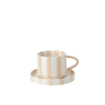 Tasse & sous-tasse à rayures