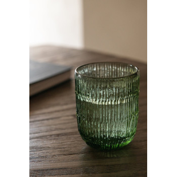 Verre cotelé kaki