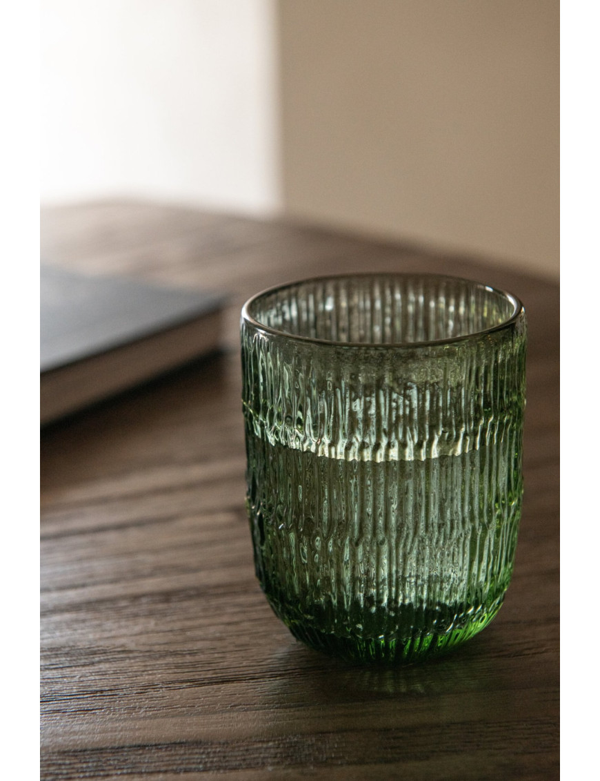 Verre cotelé kaki