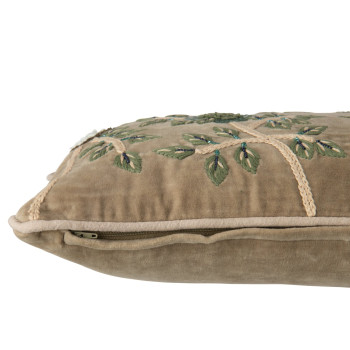 Coussin velours fleurs